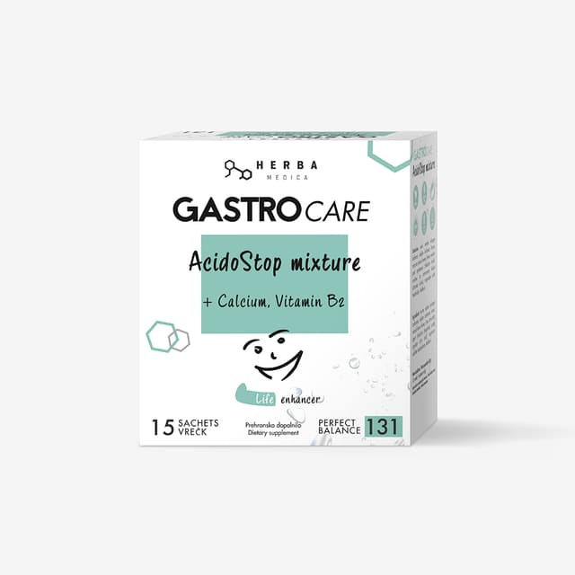 GASTROCARE | AcidoStop mix 2 antacida Inulin Epsom sol Vitamin B2 NAPITEK 15 vrečk