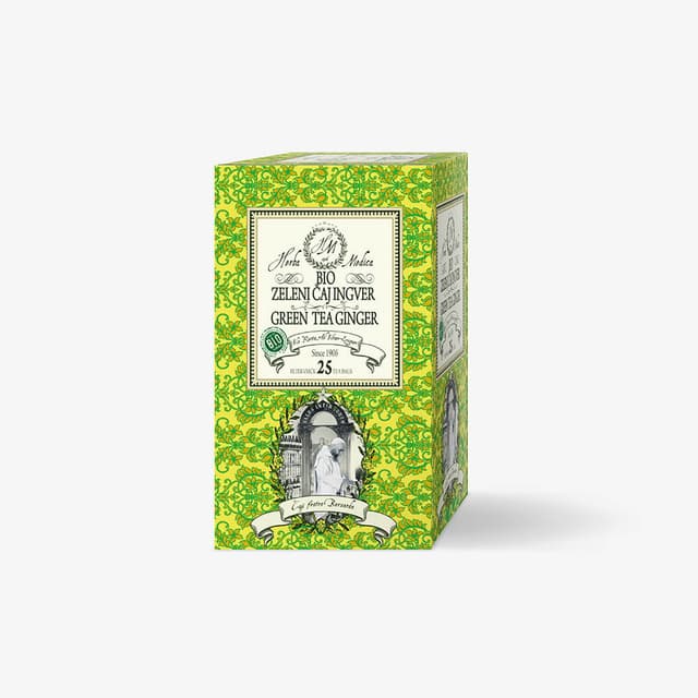 BIO Zeleni čaj | z ingverjem, 25 vrečk