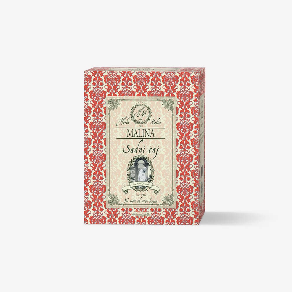 Herba Medica malinovo sadno čajno pakiranje, 25 filtrskih vrečk