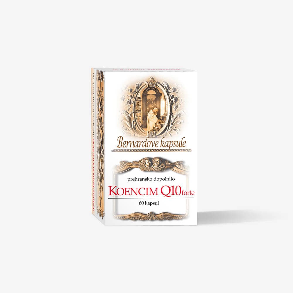 Koencim Q10 Forte prehransko dopolnilo, škatlica s 60 kapsulami