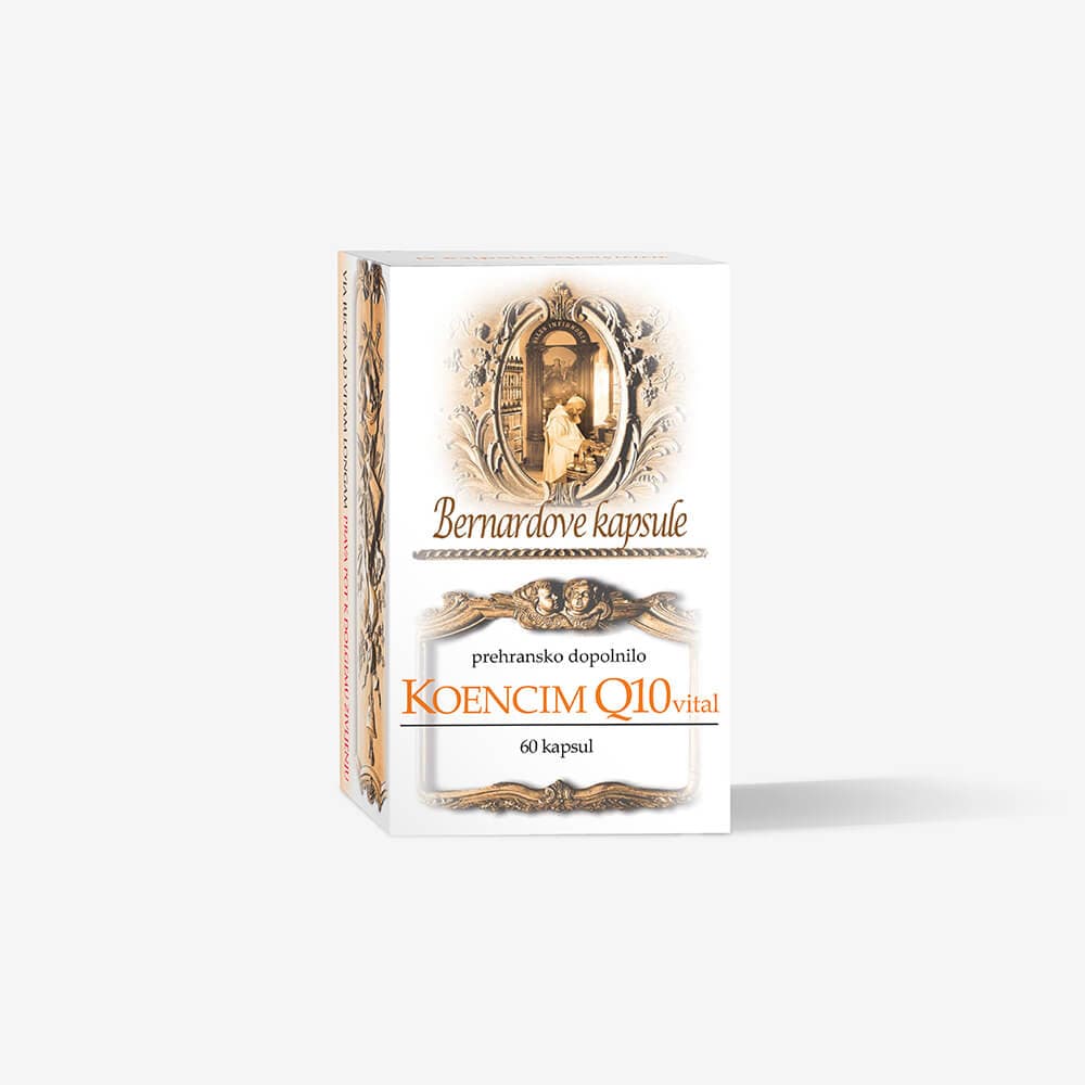 Koencim Q10 Vital prehransko dopolnilo, škatlica s 60 kapsulami