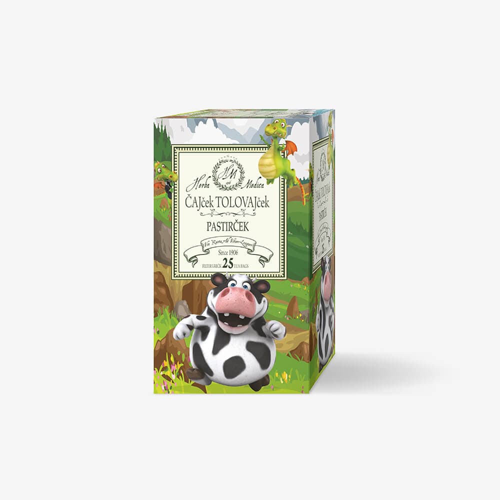 Škatla z zeliščnim čajem za otroke z igrivim dizajnom in liki