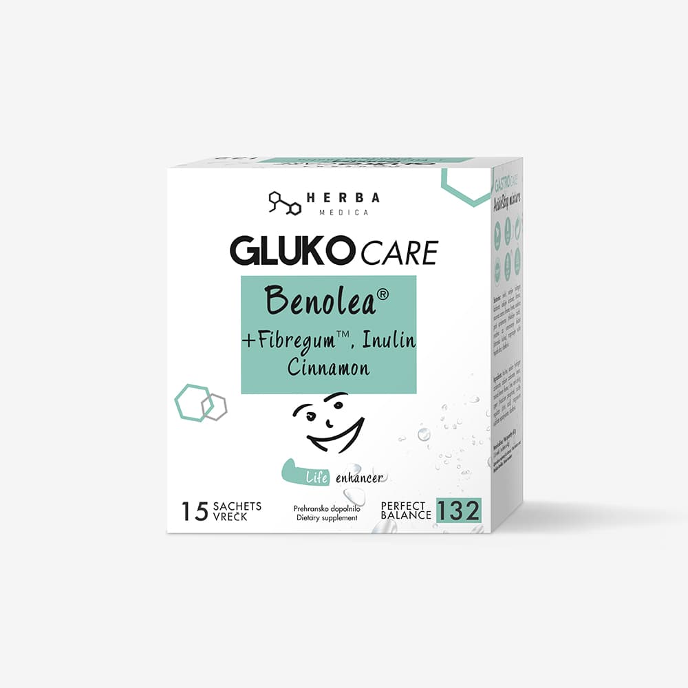 Herba Medica GlukoCare Benolea Fibregum Inulin Cimetov dodatek za ravnovesje