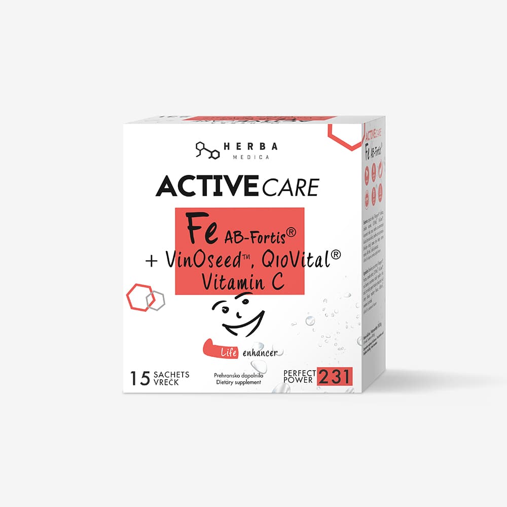 Herba Medica Active Care Fe AB-Fortis z dodatkom vitamina C.