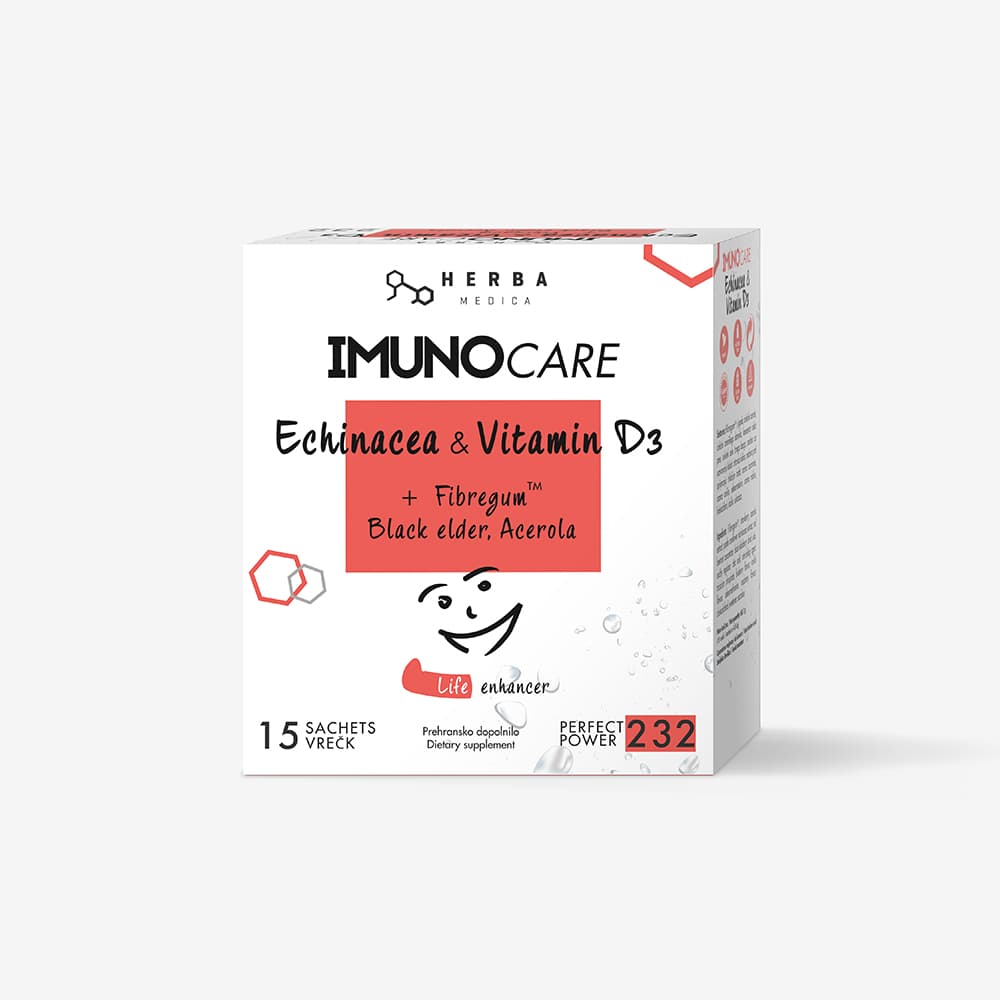 Herba Medica ImunoCare Echinacea Vitamin D3 s črnim bezgom, acerolo