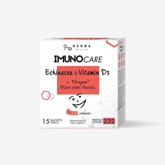 IMUNOCARE | Ameriški slamnik, vitamin D3, selen, BIO acerola NAPITEK 15 vrečk