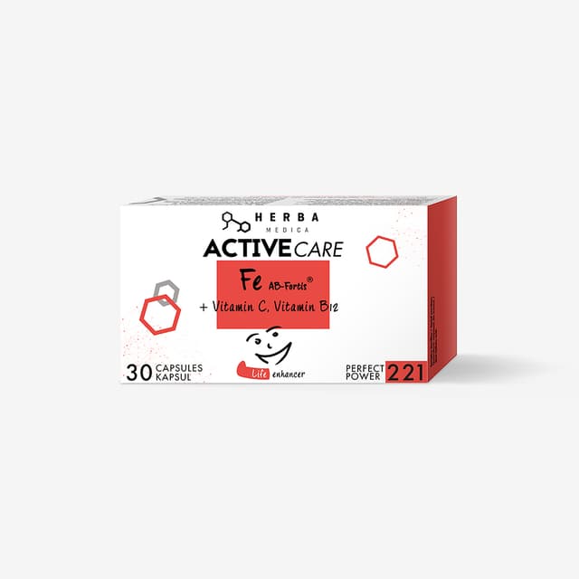 ACTIVECARE | Železo AB-Fortis® + Vitamini C B9 B12 KAPSULE